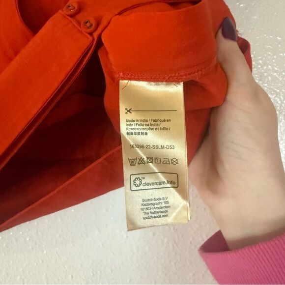 Scotch & Soda Amsterdam Red Wrap Blouse M - Picture 4 of 6